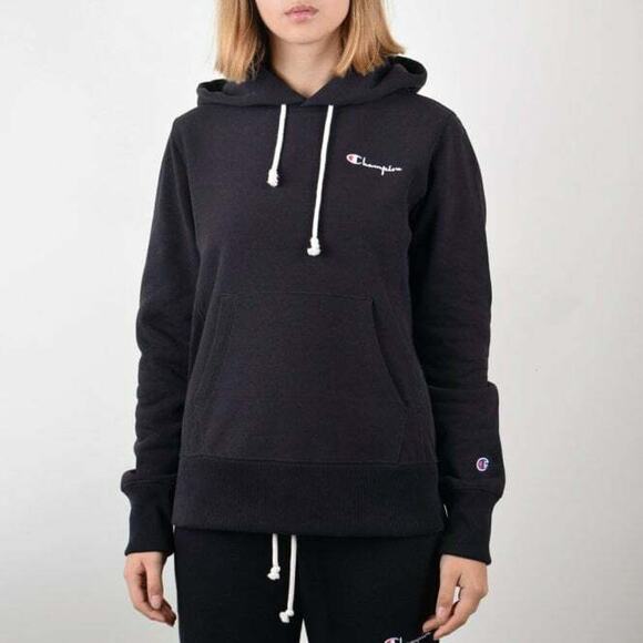 Champion Women's XS Reverse Weave Heavyweight Hoodie Sweatshirt Black - Picture 2 of 11